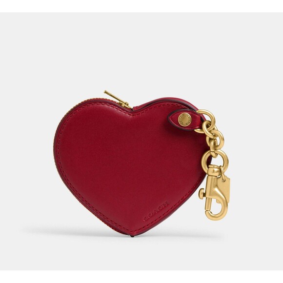 Coach Red Heart Coin Purse Glovetanned Leather - NWT - Picture 1 of 9